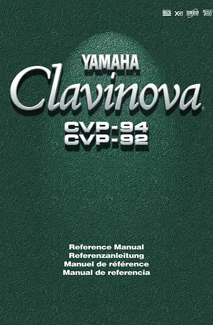 yamaha雅马哈CVP-94_CVP-92 Reference Manual